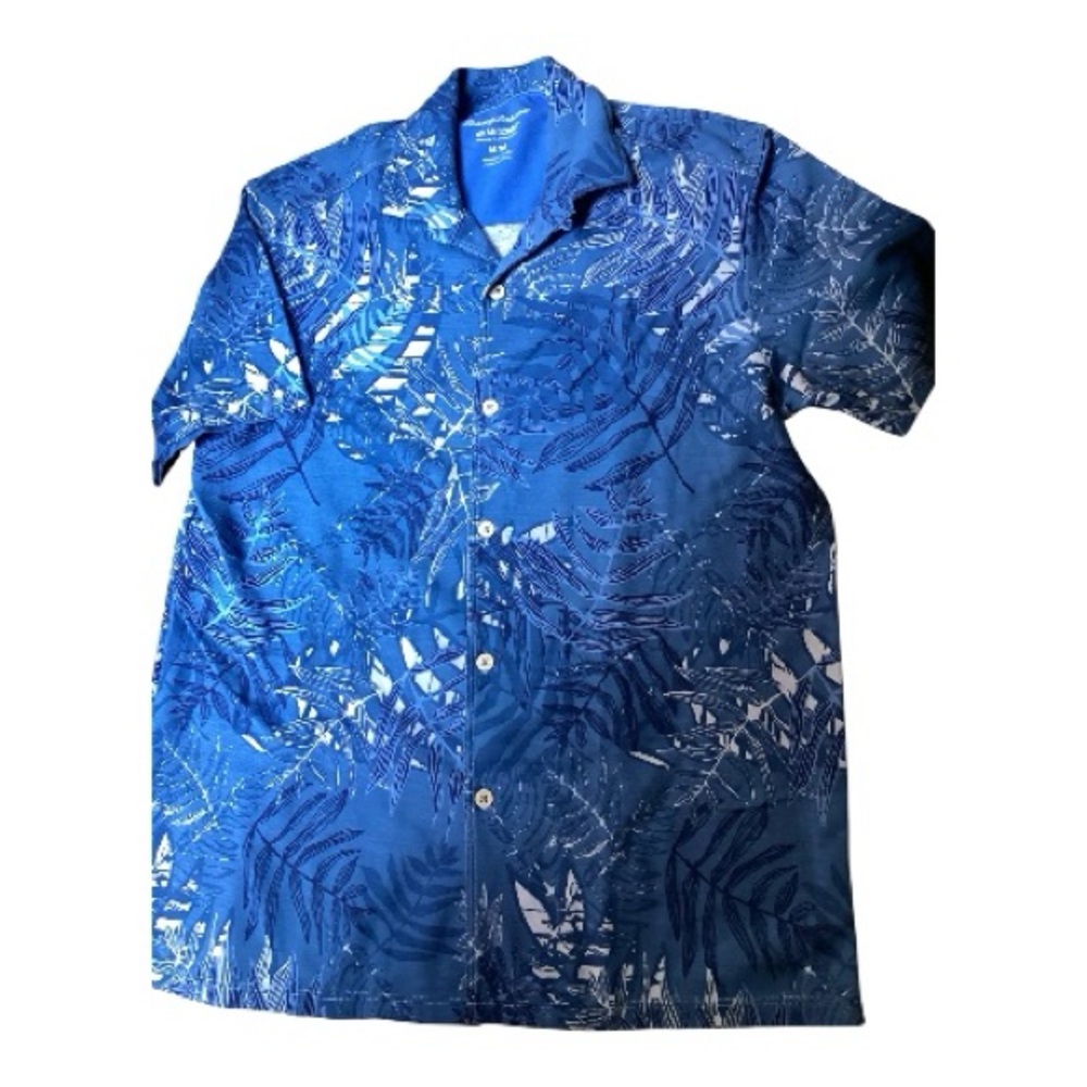 Tommy Bahama Island Zone Tropical Leaf Print Button-Down Shirt